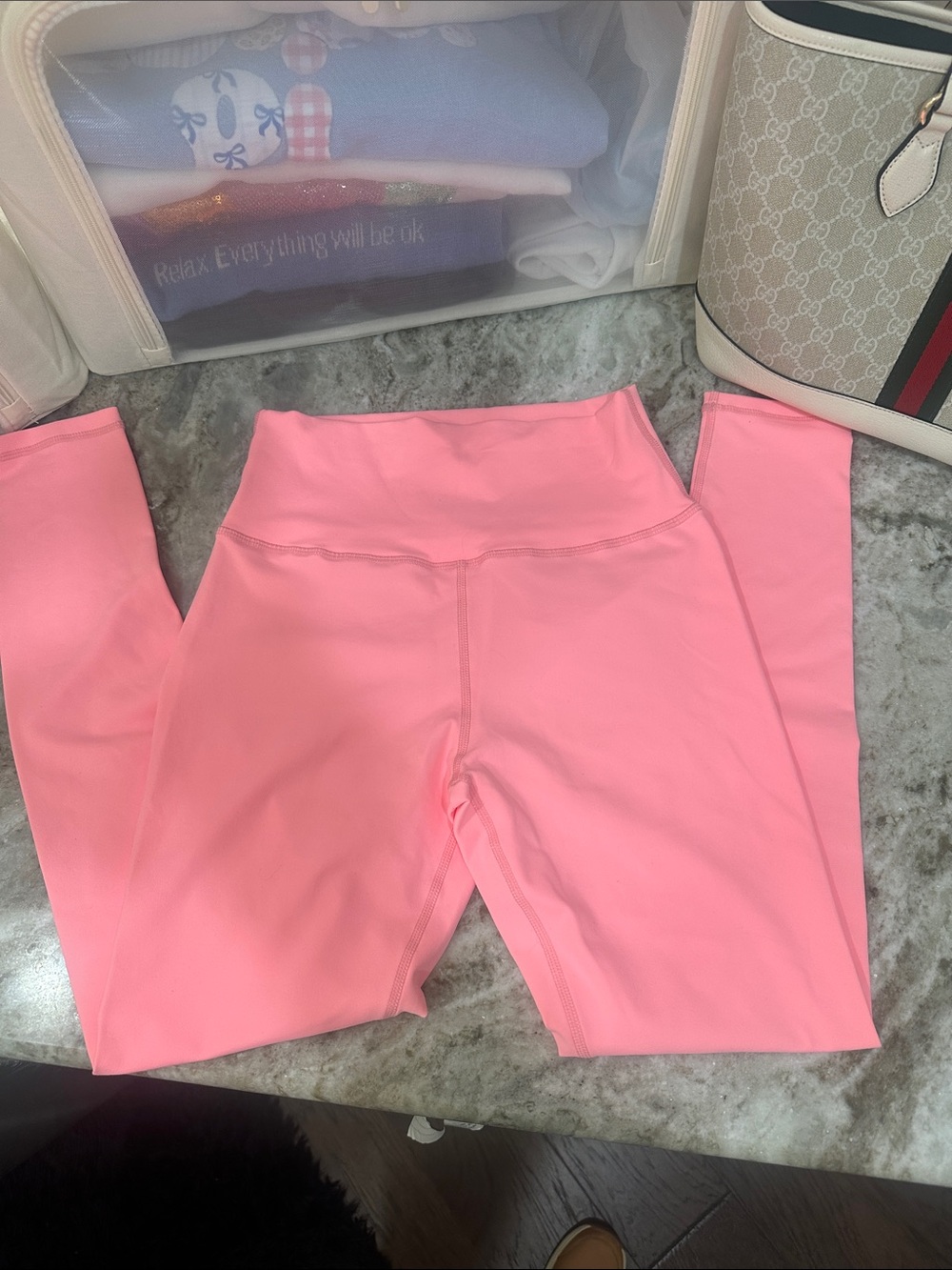 Braziliara women’s salmon pink booty scrunch leggings M